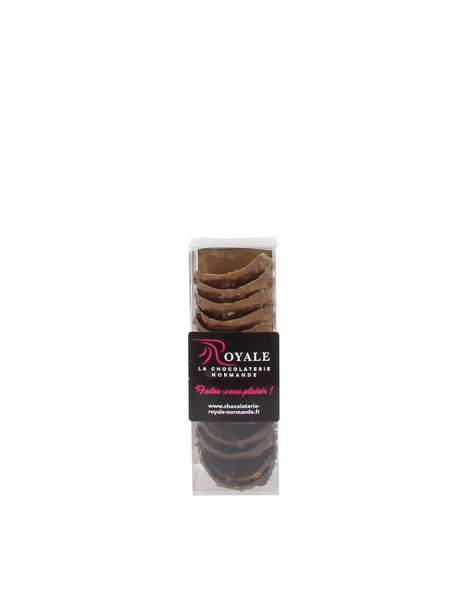 Etui tuiles chocolat lait aux éclats de caramels d'Isigny 120gr