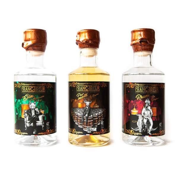 Coffret coeur de gamme Franc-Tireur 3x20cl 70cl 43%