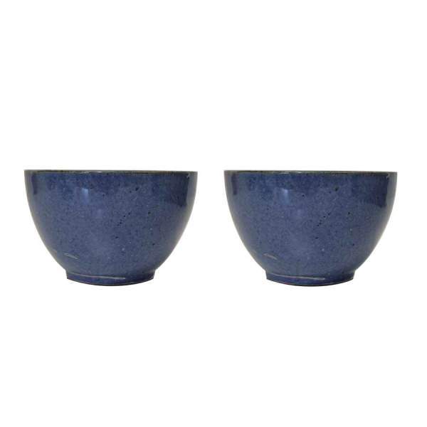 2 Bolées à cidre en grès bleues 20cl Poterie Turgis
