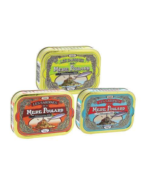 Lot de sardines millésimées à l'huile d'olive Mère Poulard 3x115g